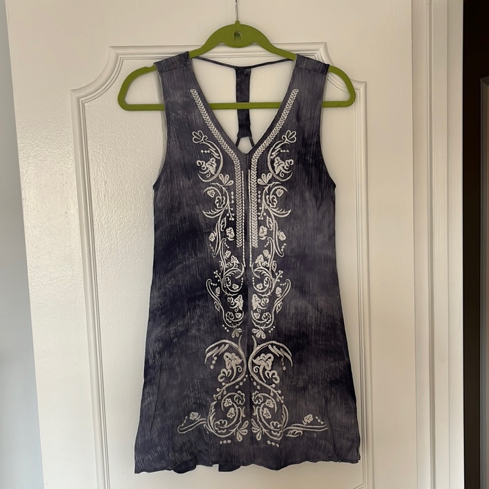 Purple Tie dye dress with beautiful stitching